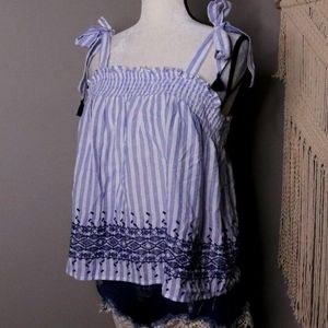 Old navy Smocked Tie Shoulder Sleeveless Top sz Xxl nwt